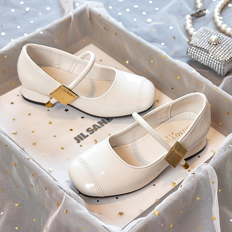 Girls' high heels, children's princess small leather shoes 2025 spring and autumn new Mary Jane patent leather soft-soled baby shoes