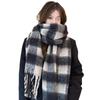 Women's Winter Mohair Plaid Scarf - Thick, Warm & Trendy Korean Style Neck Gaiter