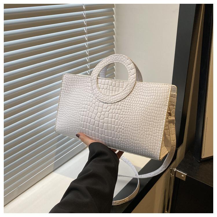 Fashion Women's PU Handbag European and American Fashion 2025 New Shoulder Bag Crocodile Pattern High-end Atmospheric Business Messenger Bag