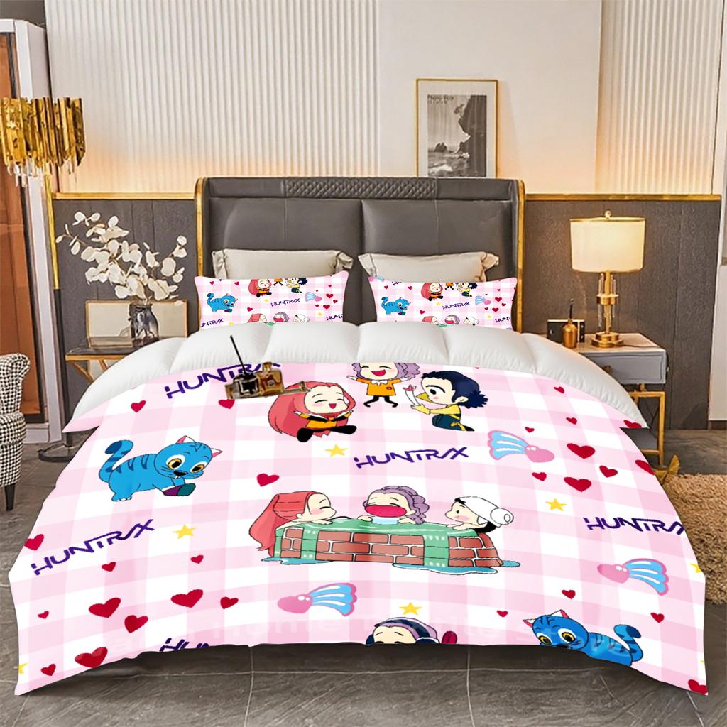 KPOP Bedding Set Demon-Hunters Duvet Cover Set Soft Single Twin Double Size Home Decor Birthday Gift For Girls Women Home Decor