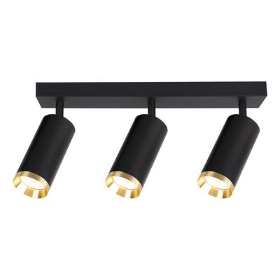 Modern Black Bar Ceiling Lamp Movable Spotlights Gold Elements 3Xgu10 10W Mica Milagro