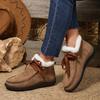 Fashion New Womens Winter Ankle Boots Slip on Suede Snow Boots Plush Casual Fur Warm Cotton Shoes Outdoor Casual Ladies Flat Bottom Shoe
