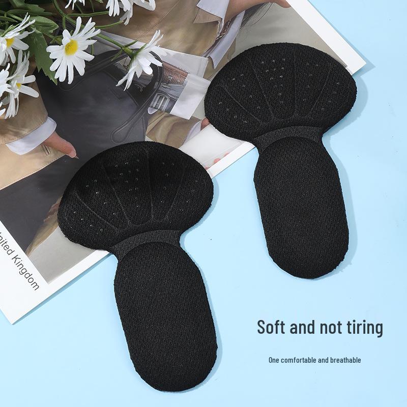 Adjustable T-Shaped Heel Pads for High Heels - Breathable Sponge, Fits Large to Small