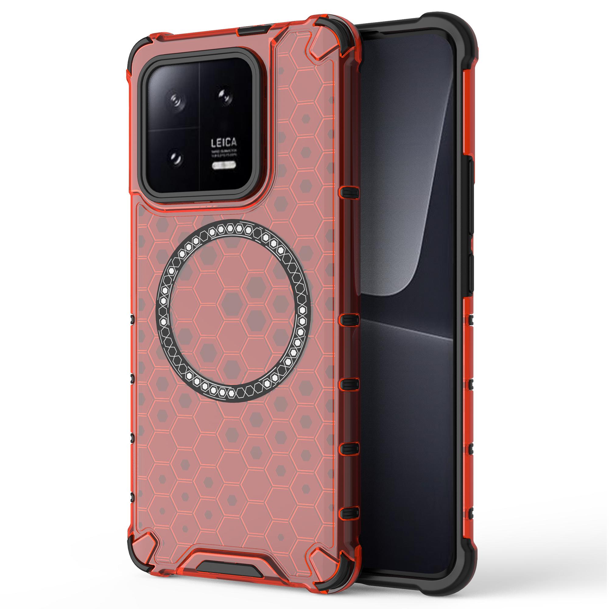 

Для Xiaomi 13 Pro 5G Магнитный чехол TPU+PC Чехол для телефона Сотовое отведение тепла Red