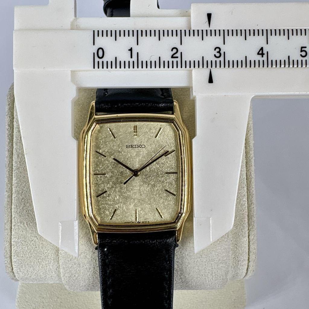 Used [New Battery Replacement/working Item] Seiko Men's Watch Square Gold Japanese Paper Style Dial Vintage SEIKO