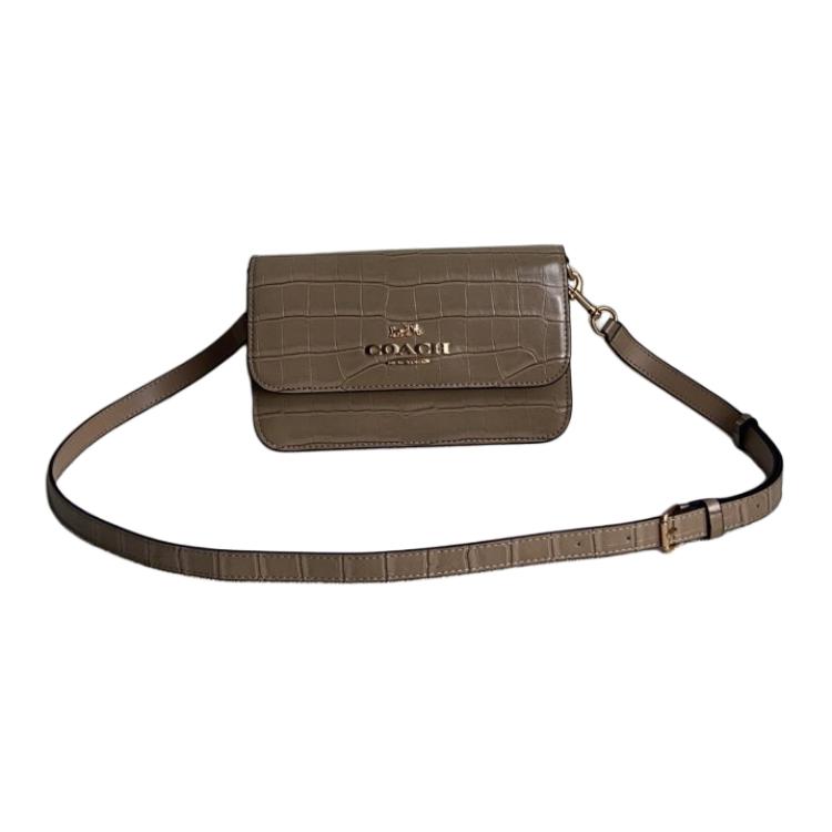 Coach Brynn 23 Metal Logo Detachable Shoulder Strap Leather Crossbody Bag Medium Women Bags Brown CN061-SVST
