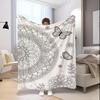 Mandala Pattern Blanket Microfiber Flannel Cover Blanket Bedroom Living Room Sofa Soft And Comfortable Home Decoration