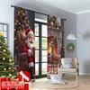 2pcs 2D Flat Printing Merry Christmas Curtain Santa Claus Deer Christmas Fireplace Fabric Without Electricity Festive Wall Decor