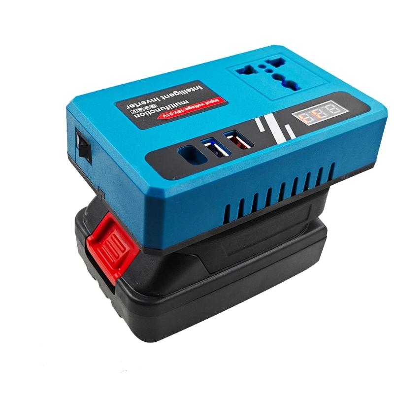 Multiple Outlet Intelligent Battery Inverter 18-21V To 220V Inverter Adapter Power Supply Inverter for Home Appliance