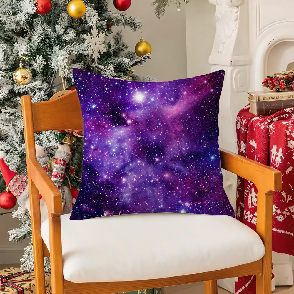 Beautiful Planets And Universe Lovers Pillow Case Silky Short Plush With Invisible Zipper Dustproof Sofa Cushion Cover