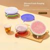 6Pcs BPA Free Reusable Silicone Preservation Covers Airtight Stretch Universal Lids for Leftover Food Storage