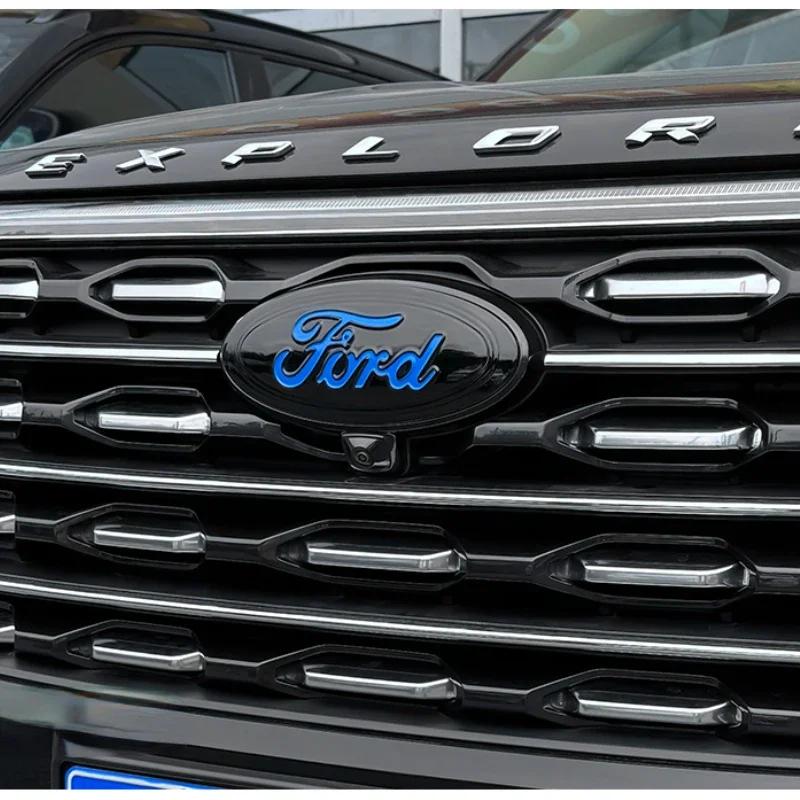 Car Sticker 3pcs Badge for Ford Taurus Equator Explorer Escape ST Kuga Mondeo Focus Edge Car Front Rear Logo Steering Wheel Cove