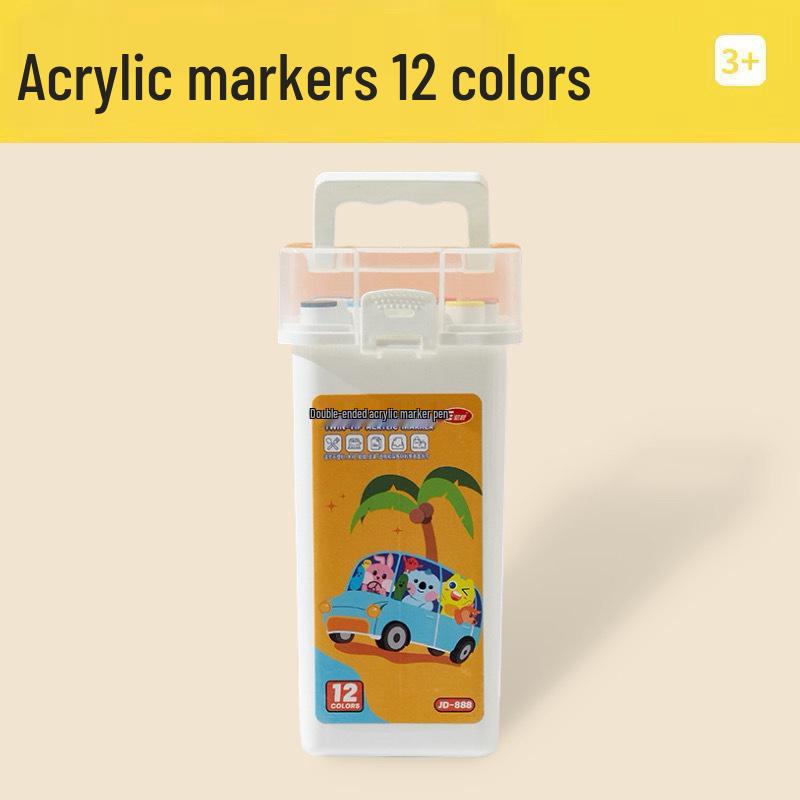 Double-ended Washable Water-Based Acrylic Markers for Kids and Students - Stackable Watercolor Pens