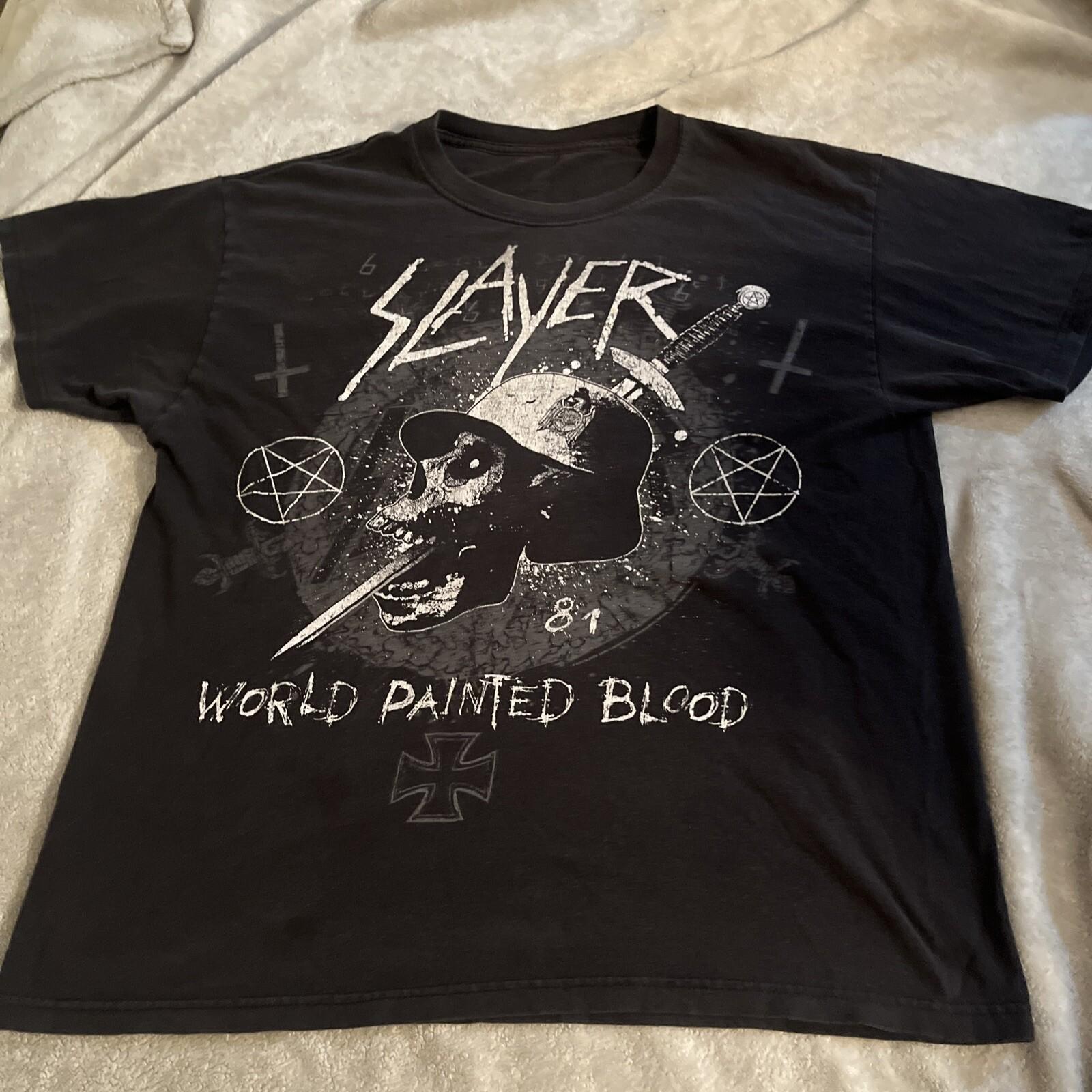Slayer World Tour 2012 Heavy Metal Rock Band Shirt tee XL Unisex T-Shirt XXL