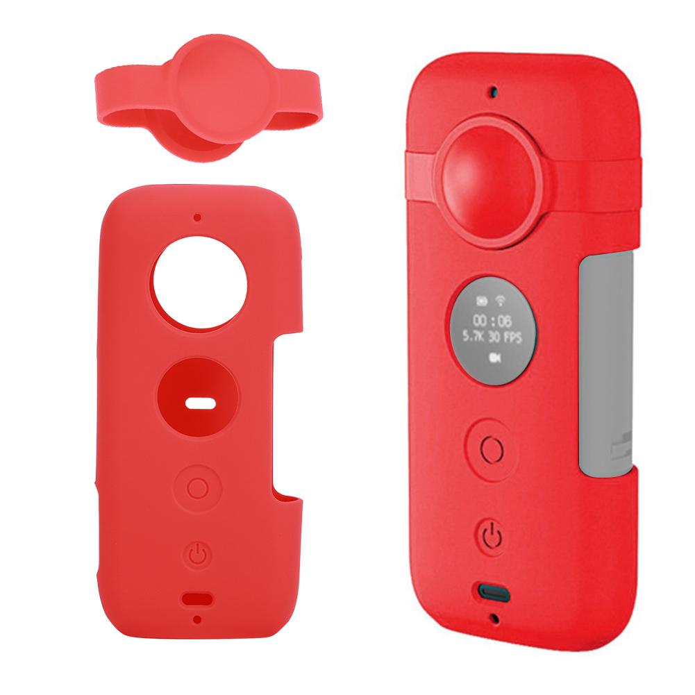 Sports Motion Camera Silicone  ive Case with Lens Cover for NaInsta360 One X
