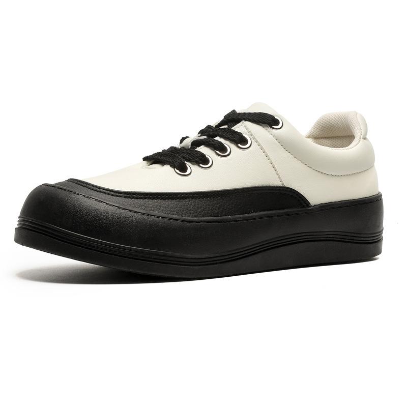 Niche design flat shoes black casual sports heightened platform bread shoes X
