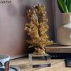 Golden Simulated Coral Statue Crystal Base Desk Decoration Creative Ornaments Gold-plated Coral Sculpture Room Aesthetic Decor