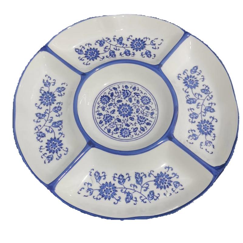 Nordic Ceramic Five-Compartment Serving Platter