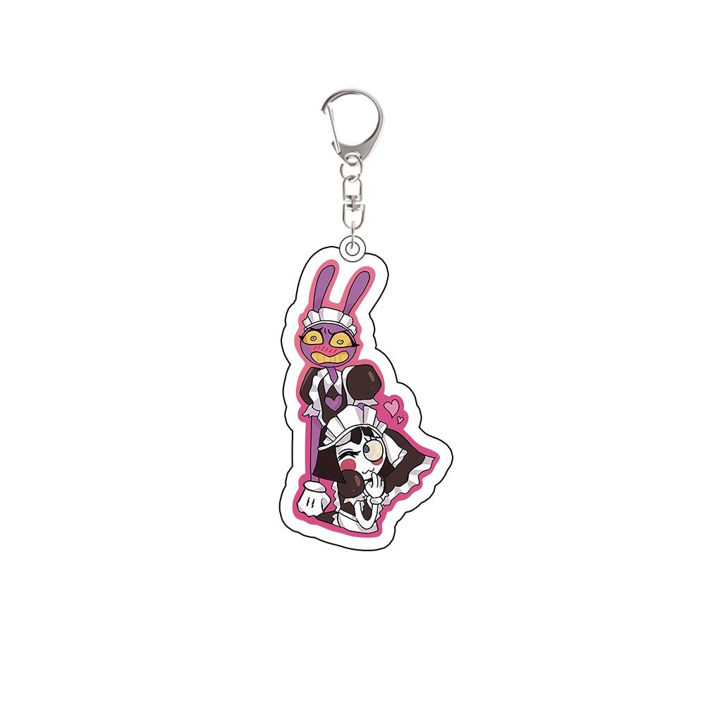 Anime Peripheral Acrylic KeyChain for TADC Pomni Jax Ragatha Gangle Zooble Kinger Caine Creativity Backpack Accessories Gift