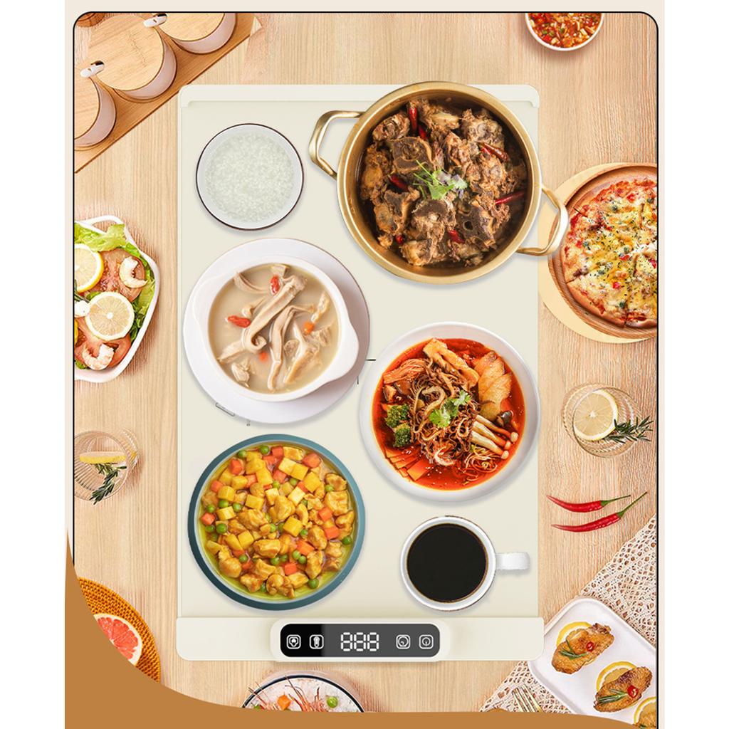 Flexible Rollable Silicone Warm Vegetable Board Smart Home Multifunctional Foldable Warm Vegetable Treasure Heating Insulation