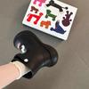 Cartoon Medium Tube Rain Boots Spring Casual Solid Color Short Boots Non-slip Waterproof Rain Shoes Four Seasons Fashion Creative Shoes