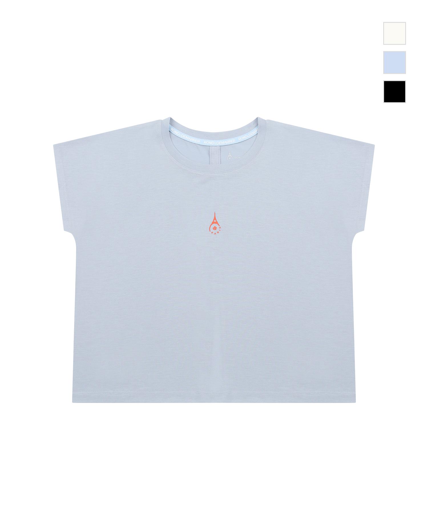 Ron And Marie [Women S] Main Symbol Back Slit T-Shirt (Sky Blue) S