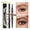 Dual Ended Eyebrow Pencil Waterproof Triangle Rotating Eyebrow Pen with Spoolie Brush Long Lasting Eye Makeup
