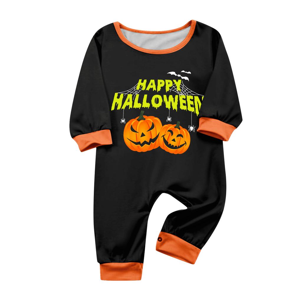 Family Matching Halloween Printed Pajama Set Short Sleeve Top and Pants for All Ages