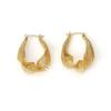 Trendy Design Irregular U-shaped Hoop Earrings for Women Personality Gold Color Stainless Steel Twisted Dangle Earring Jewelry