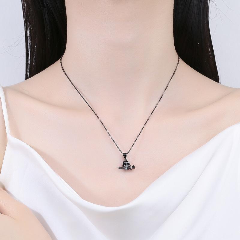 Retro Trend Women's Hip-hop Personality Skull Pendant Earrings Fashion Ring