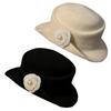 Stylish Fisherman Hat with Camellia Flower Accent Fashion Winter Accessory for Elegant Style Soft Cotton Fabric Hat