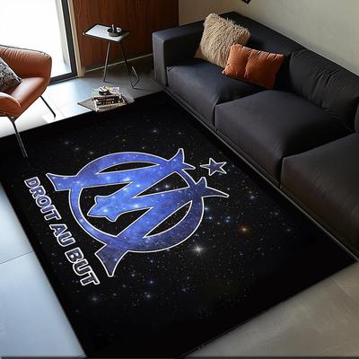 Stars Guide Olympique Marseille Carpet, Chair Rug,Rug for Office Bedroom Living Rooms, Doormat Decor Fan Gift Christmas Gift