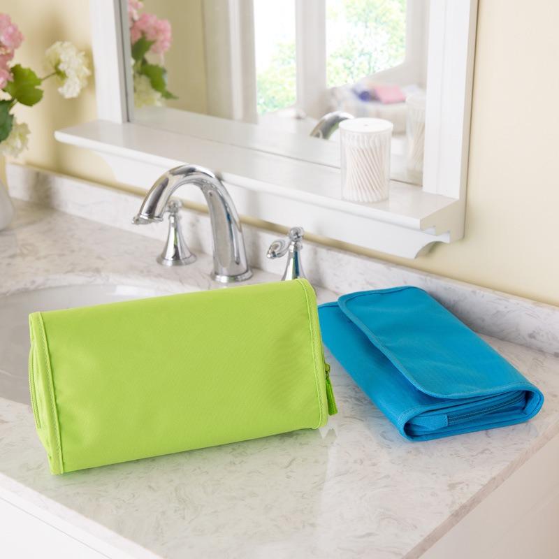 Women' Portable Hanging Travel Toiletry Bag - Compact Folding Cosmetic & Makeup Organizer with Hanging Hook, Lightweight for Airplane, Camping, Gym