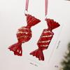 Wine Red Semi-Transparent Christmas Wreath Bow Bell Ornament