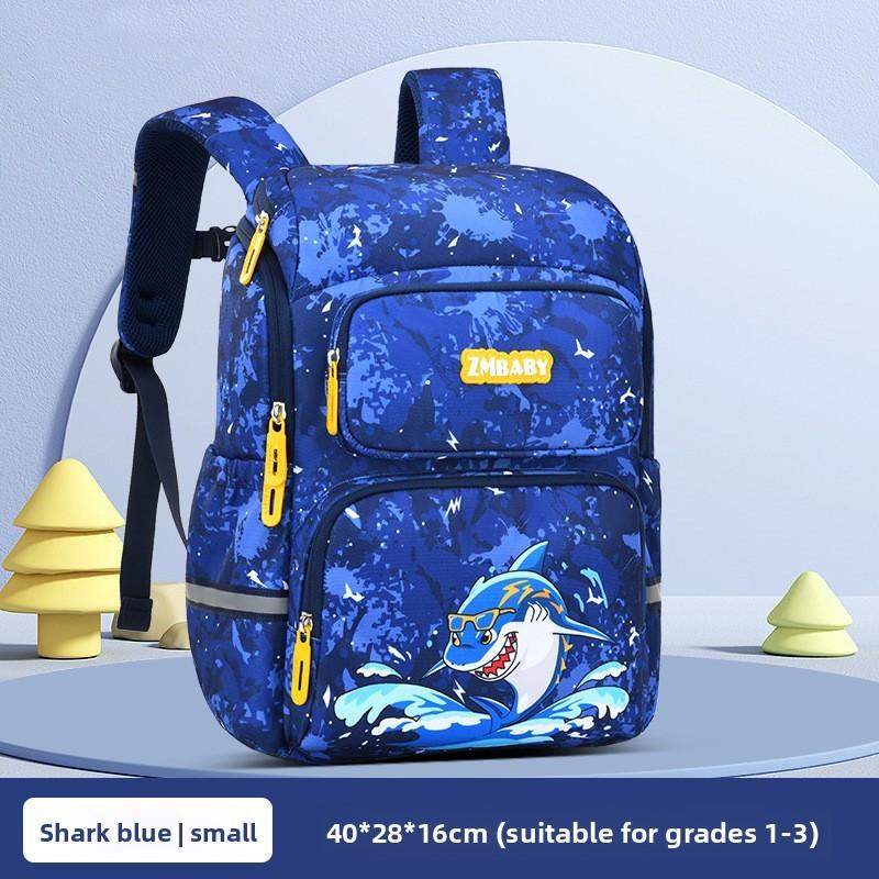 Kids School Backpack Cartoon Dinosaur Oxford Fabric Lightweight Dual Shoulder For Elementary Students