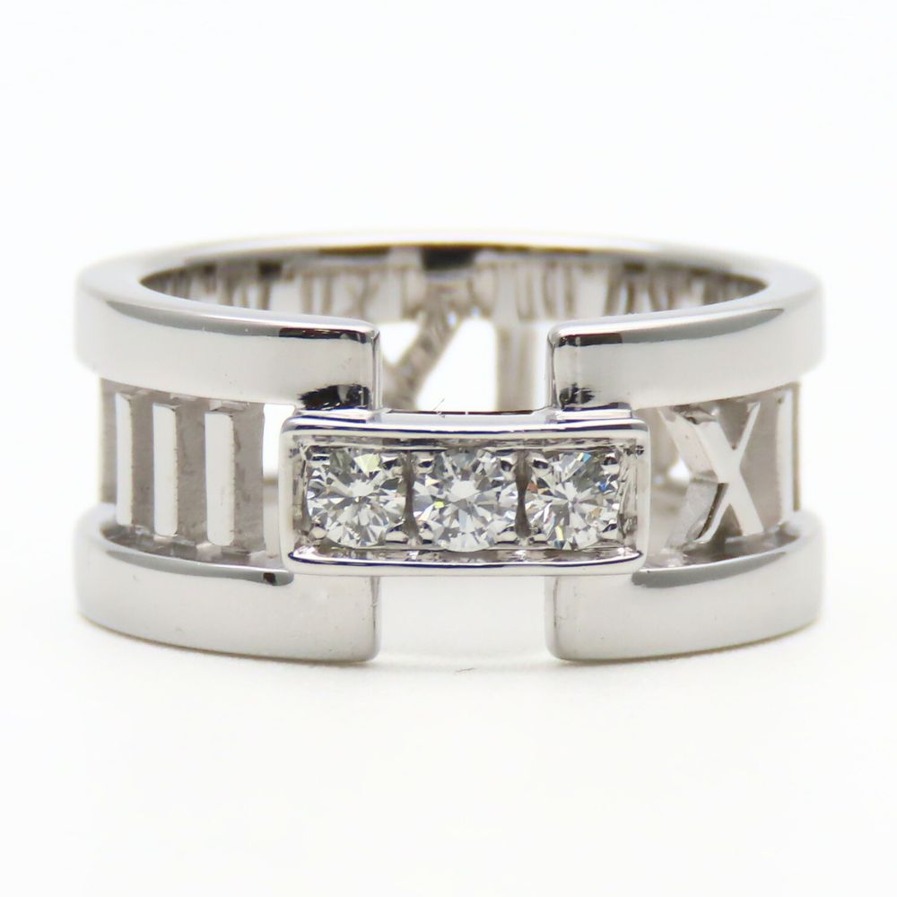 Gebraucht TIFFANY&Co. Ring Atlas EU#48.5 K18 Weißgold/Diamant 7.4g Weißgold offen