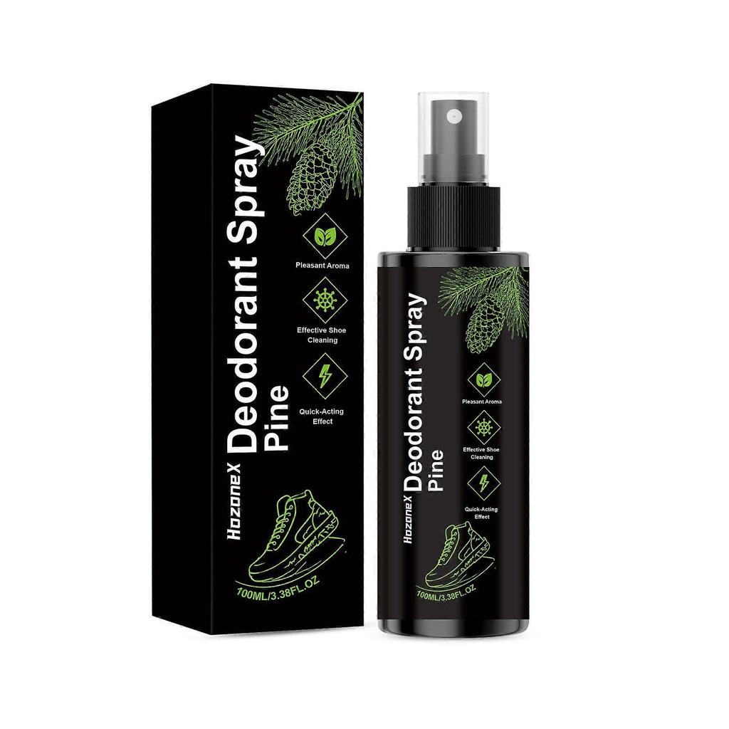 Shoe Deodorizer Spray 100ml, Pine Scent Odor Eliminator for Sneakers, Boots & Footwear, Gentle & Long-Lasting, Portable & Travel-Friendly