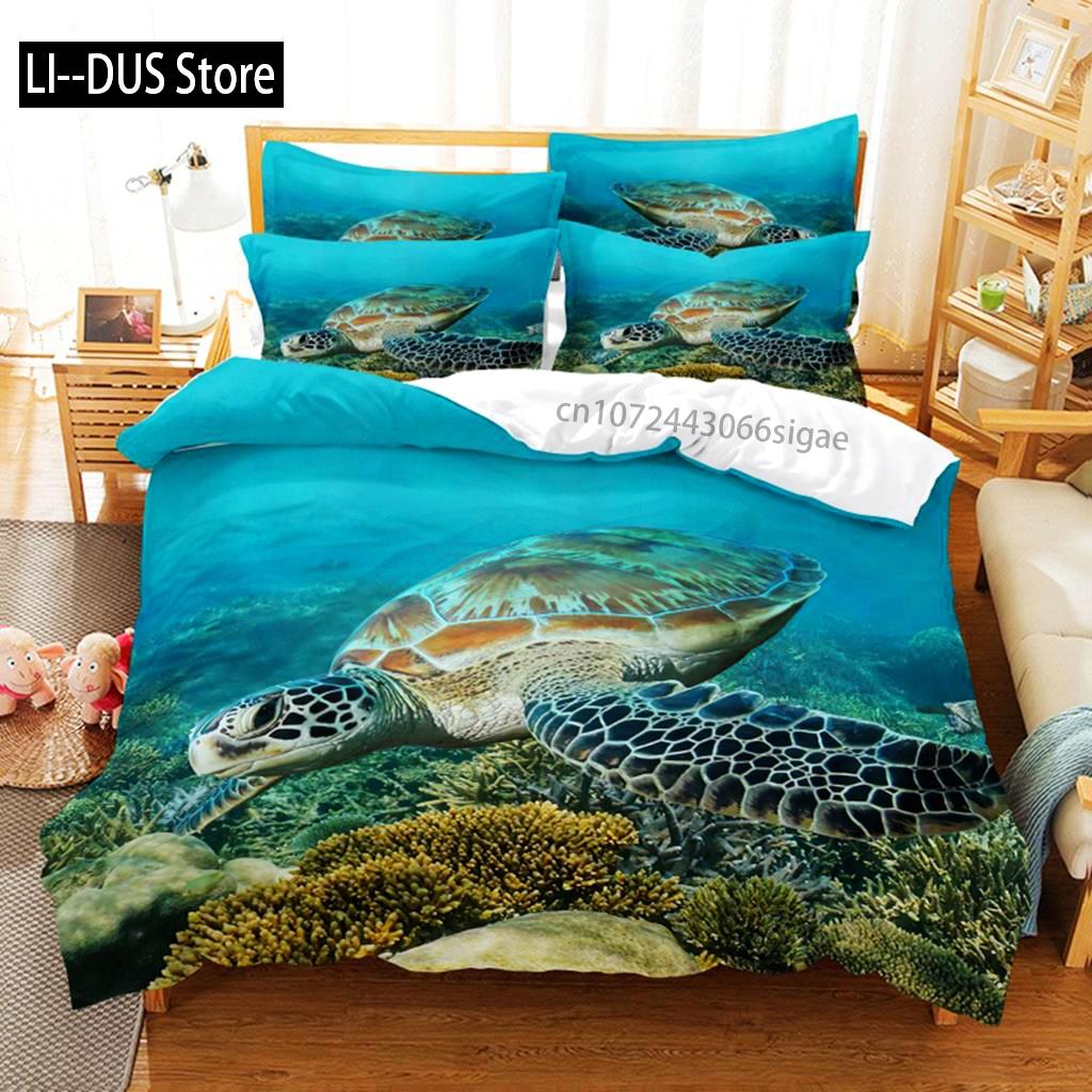 Comforter Sea Turtle Set 3D Bedding Digital Printing Queen Size Bedding Set Fashion Design