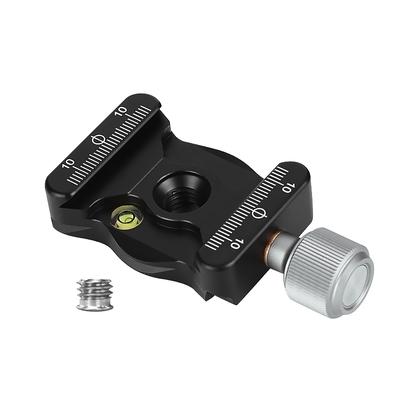 Aluminium Alloy Quick Release Clamp with 14 & 38 Inch Screw Mount Bubble Level for Ballhead