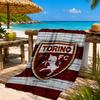 Asciugamano da Spiaggia con Stemma Torino Fc, Asciugatura Rapida, Facile da Curare, Adatto sia per il Fitness che per le Vacanze al Mare, Essenziale per lo Sport