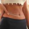 Silver Color Double Layer Waist Chain for Women Beaded Snake Chain Belly Body Chain Adjustable Summer Beach Bikini Body Jewelry