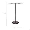 16 Hook Earring Stand Marble Pattern Base Double Row Jewelry Rack Desktop Design Crossbar