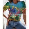 QICED Women's Fashion Casual Short Sleeve O-Neck Blouses & Shirts