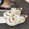 Original Niche Big Head Bread Shoes Women's Spring New Student Versatile Little White Shoes Thick Baseplate Shoes