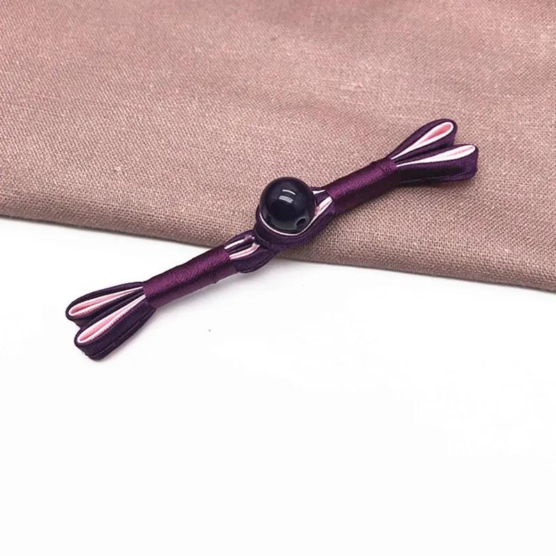 Imitation Jade Beads Cloth Button, Chinese Frog Closure Buttons, Knot Fastener, Decorative Cheongsam, 5 Pairs