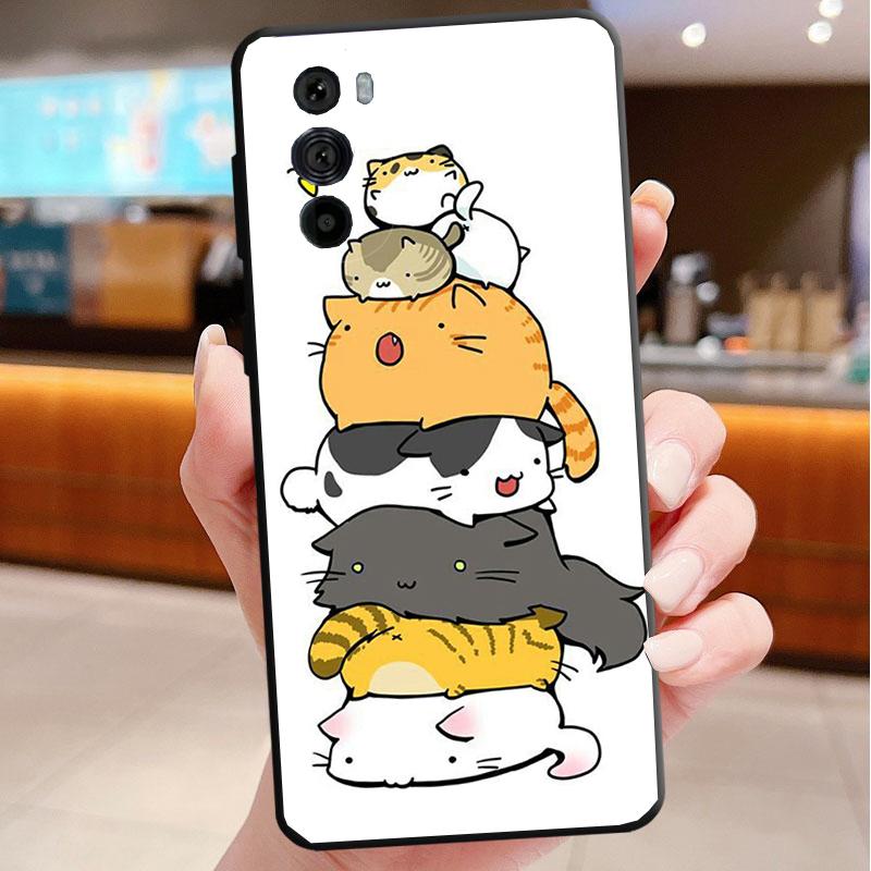 

Phone Case For Motorola Edge 50 40 Pro 60 50 40 30 Ultra Neo Fusion Moto G85 G72 G53 G54 G84 G13 G32 Cute Cats Moto G32