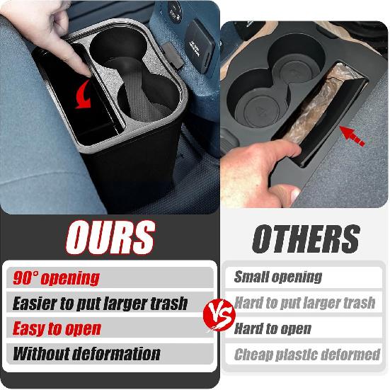 Mabett Trash Can For Ford Maverick 2025 2024 , Multi-Function Maverick Accessories, Trash Bin With Cup Holder, Extra Rear Storage Box