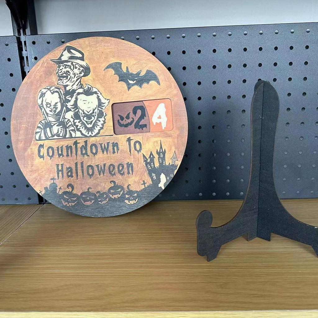2023 Halloween Advent Calendar,Wooden Desk Countdown Calendar To Halloween,Home Classroom Handmade Table Decorations Halloween Gifts