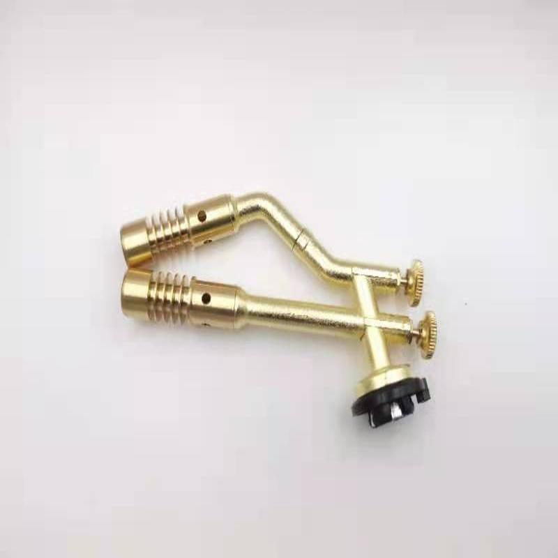 Dual-Head Gas Torch Adjustable Brass Welding Heating Flame Burner High Temperture Propane Butane Welding Torch