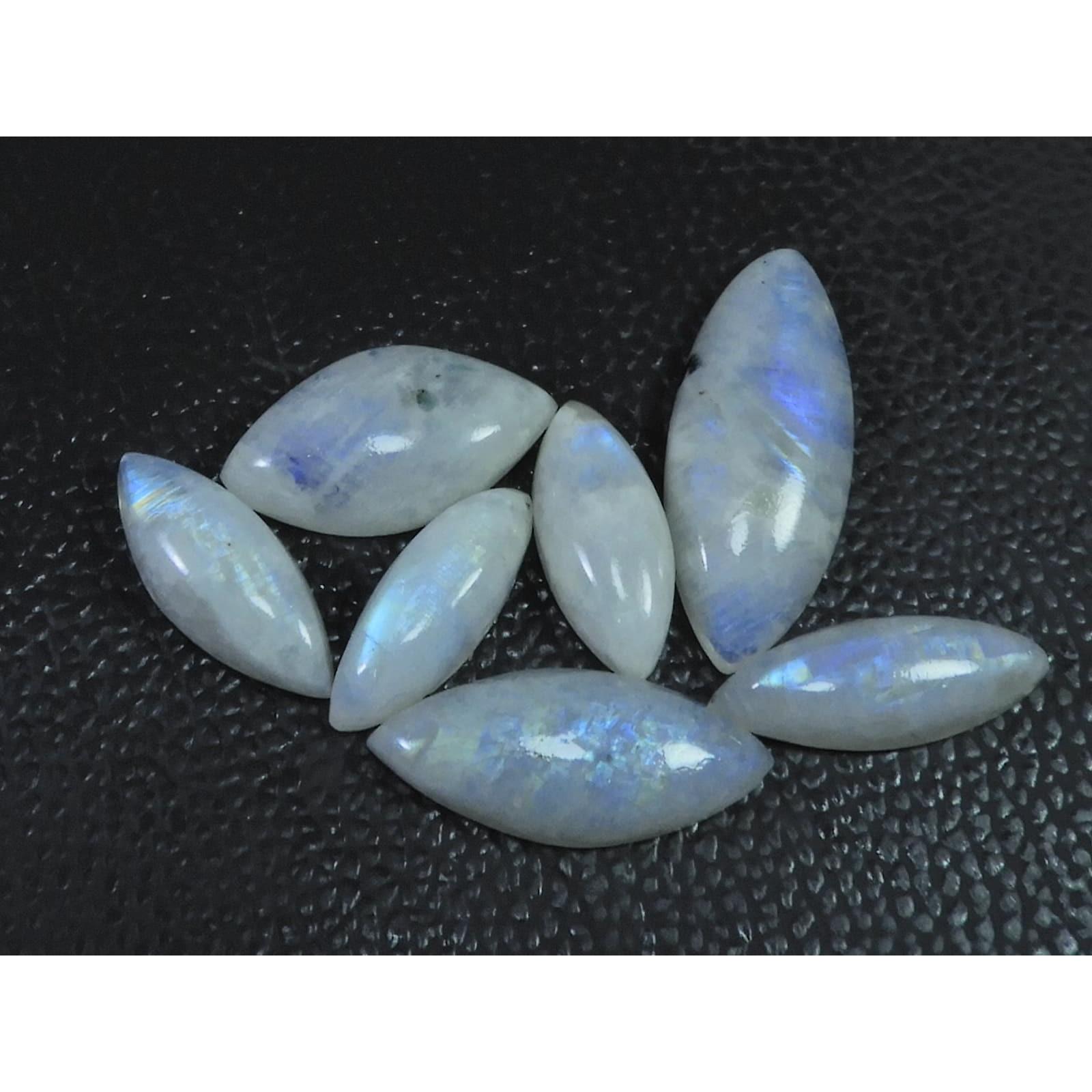 

113Cts. Natural Rainbow Moonstone Marquise Cabochon Loose Gemstone 07Pcs Lot C-1661